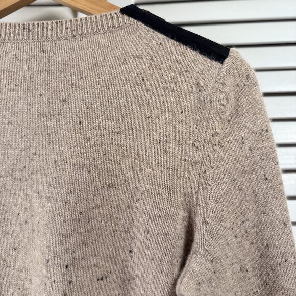 Aqua 100% Cashmere Sweater Zip Shoulder Light Brown Womens SIZE MEDIUM Luxury - Picture 10 of 12